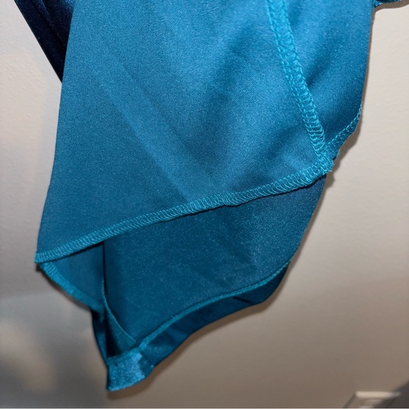 HOMECOMING DRESS Honey and Rosie Teal Satin Mini Size S - Picture 7 of 9